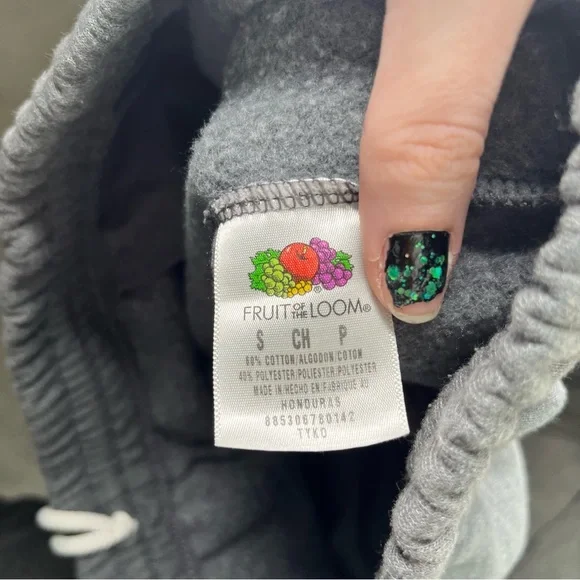 Fruit of the Loom Painted Grey Sweatpants, Men’s Small - Picture 6 of 6